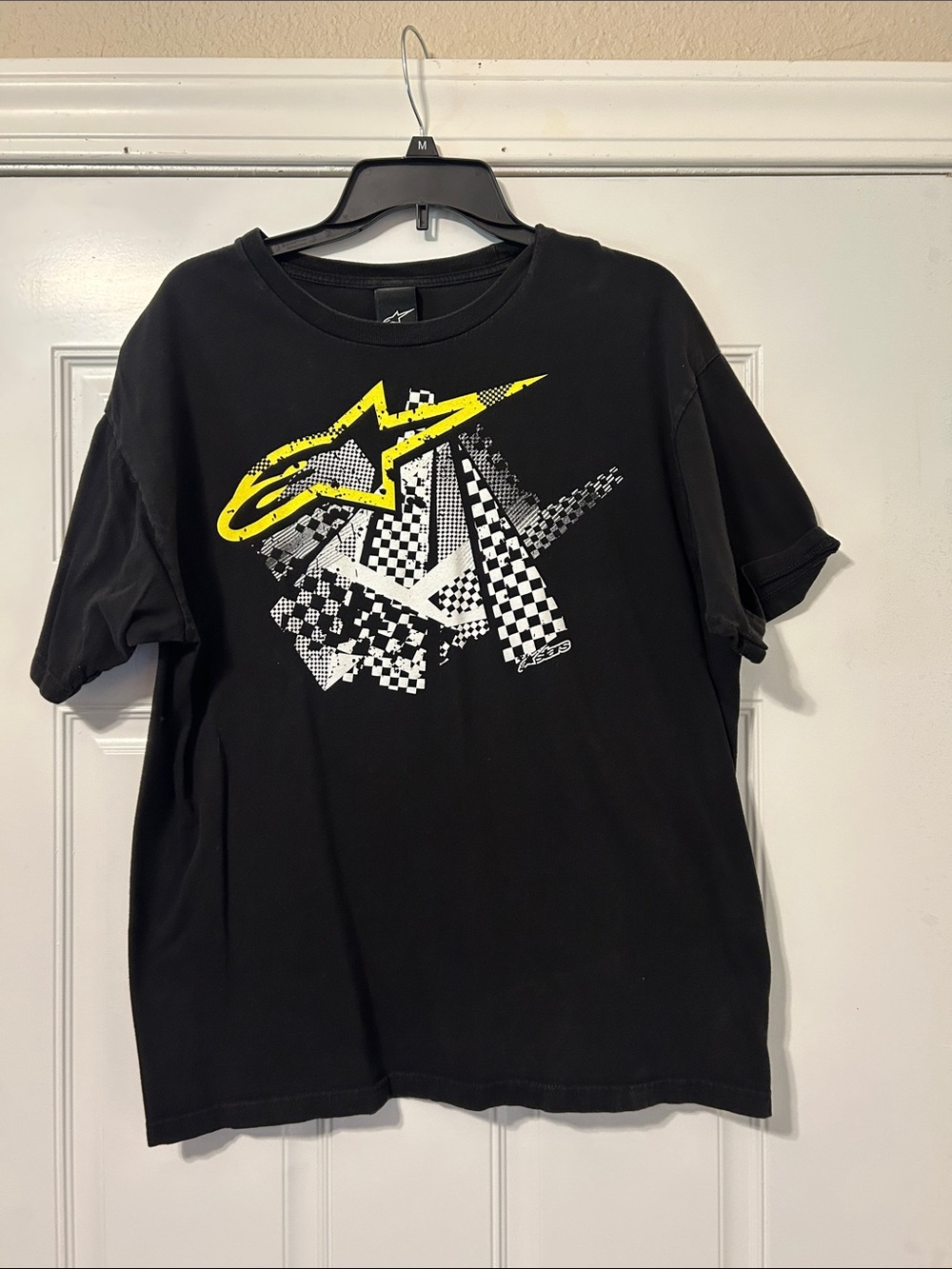 Alpinestars Black Tee with Yellow & White Graphic